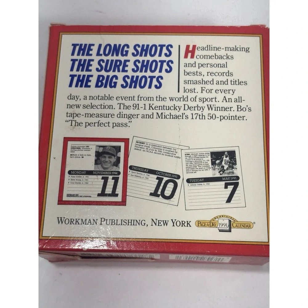1991 365 Sports Facts A Year Calendar Daily Memorabilia Page-A-Day Original